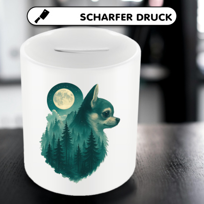 Spardose mit dem Motiv Chihuahua im Mondwald - Ansicht 5