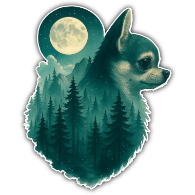 Wandtattoo  Chihuahua im Mondwald 