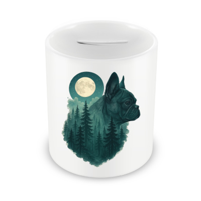 Spardose mit dem Motiv Franzsische Bulldogge im Mondwald