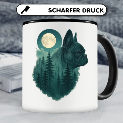 Tasse mit dem Motiv Franzsische Bulldogge im Mondwald - Ansicht 5