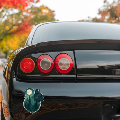 Franz�sische Bulldogge im Mondwald Aufkleber Bunt - Ansicht 3