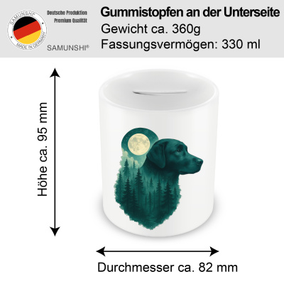 Spardose mit dem Motiv Labrador Retriever im Mondwald - Ansicht 2