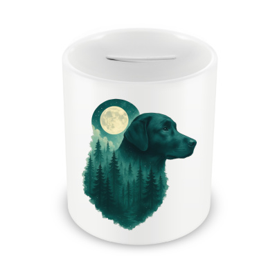 Spardose mit dem Motiv Labrador Retriever im Mondwald