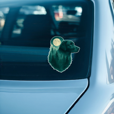 Labrador Retriever im Mondwald Aufkleber Bunt - Ansicht 3