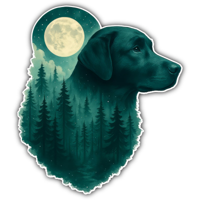 Wandtattoo  Labrador Retriever im Mondwald 