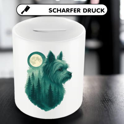 Spardose mit dem Motiv Yorkshire Terrier im Mondwald - Ansicht 5