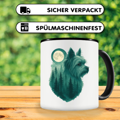 Tasse mit dem Motiv Yorkshire Terrier im Mondwald - Ansicht 4