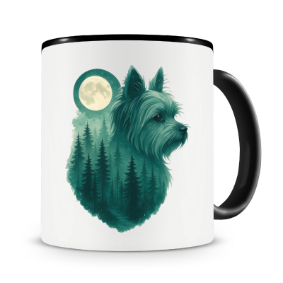 Tasse mit dem Motiv Yorkshire Terrier im Mondwald