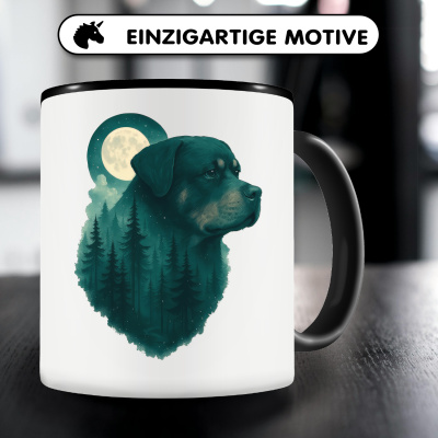 Tasse mit dem Motiv Rottweiler im Mondwald - Ansicht 3