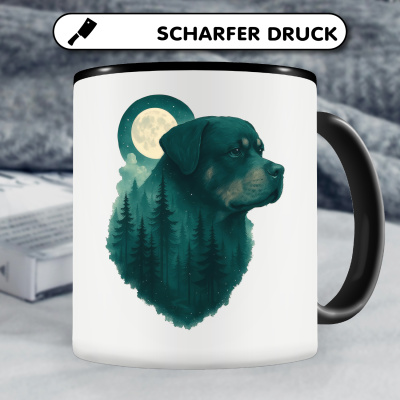 Tasse mit dem Motiv Rottweiler im Mondwald - Ansicht 5