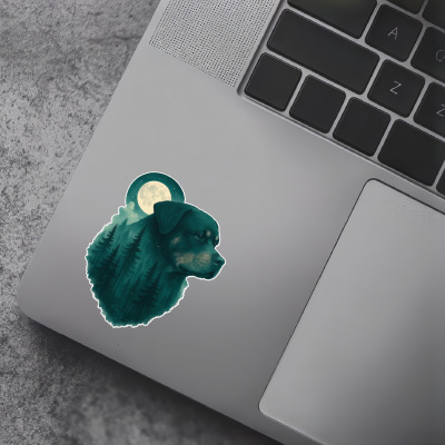 Rottweiler im Mondwald Aufkleber Bunt - Ansicht 7