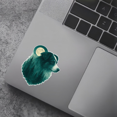 Australian Shepherd im Mondwald Aufkleber Bunt - Ansicht 7