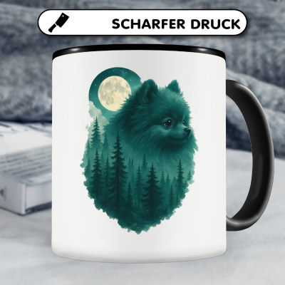Tasse mit dem Motiv Zwergspitz im Mondwald - Ansicht 5