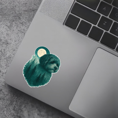 Havaneser im Mondwald Aufkleber Bunt - Ansicht 7