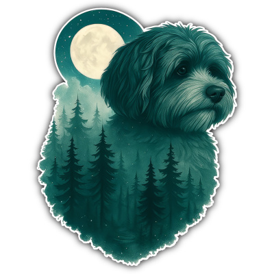 Wandtattoo  Havaneser im Mondwald 