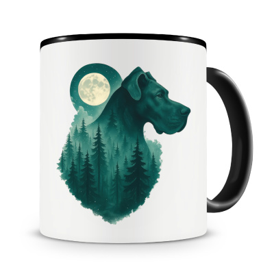 Tasse mit dem Motiv Deutsche Dogge im Mondwald