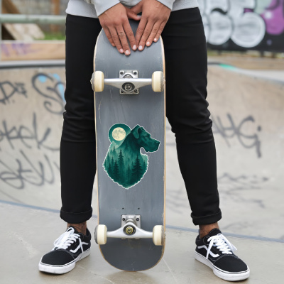 Deutsche Dogge im Mondwald Aufkleber Bunt - Ansicht 6