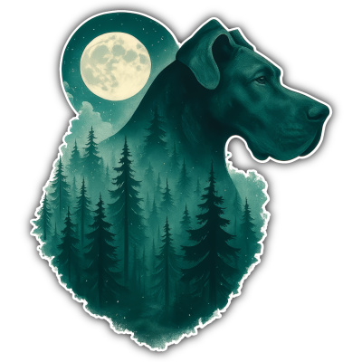 Wandtattoo  Deutsche Dogge im Mondwald 