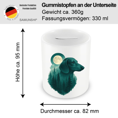 Spardose mit dem Motiv Dackel im Mondwald - Ansicht 2