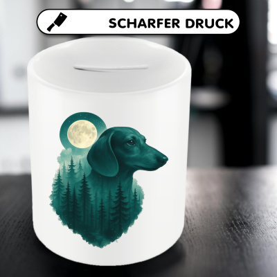 Spardose mit dem Motiv Dackel im Mondwald - Ansicht 5