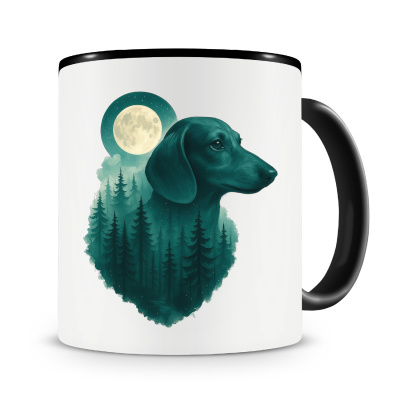 Tasse mit dem Motiv Dackel im Mondwald