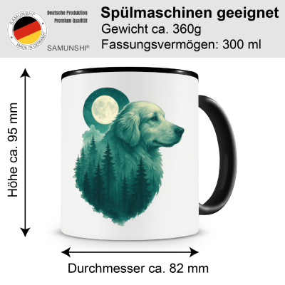 Tasse mit dem Motiv Golden Retriever im Mondwald - Ansicht 2