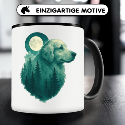 Tasse mit dem Motiv Golden Retriever im Mondwald - Ansicht 3