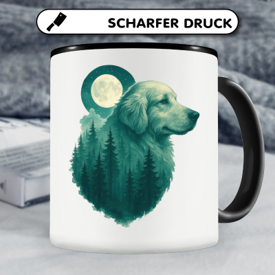 Tasse mit dem Motiv Golden Retriever im Mondwald - Ansicht 5