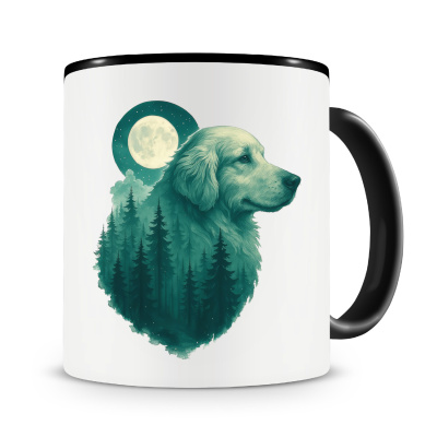 Tasse mit dem Motiv Golden Retriever im Mondwald