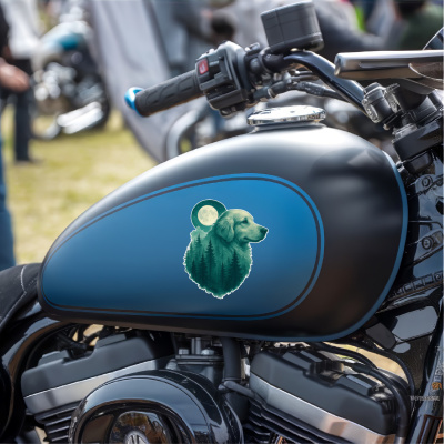 Golden Retriever im Mondwald Aufkleber Bunt - Ansicht 8