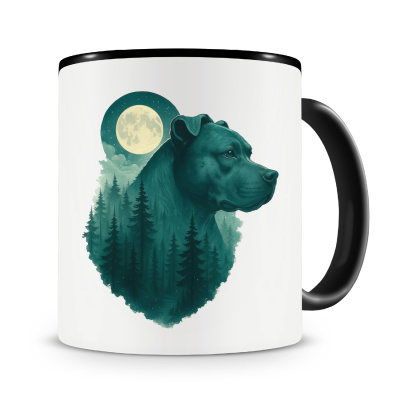 Tasse mit dem Motiv Staffordshire Terrier im Mondwald