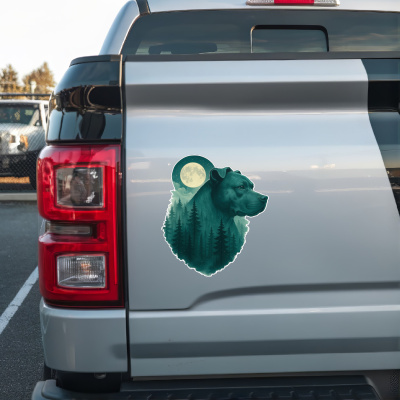 Staffordshire Terrier im Mondwald Aufkleber Bunt - Ansicht 2