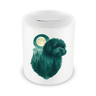 Spardose mit dem Motiv Bolonka Zwetna im Mondwald