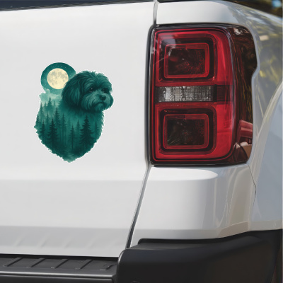 Bolonka Zwetna im Mondwald Aufkleber Bunt - Ansicht 2