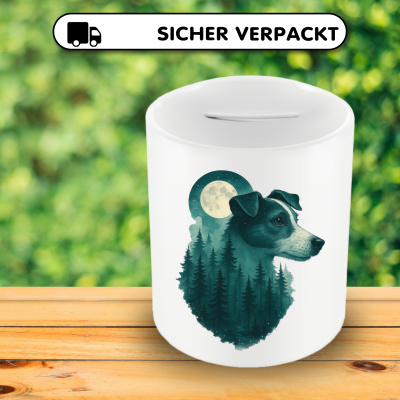 Spardose mit dem Motiv Jack Russell Terrier im Mondwald - Ansicht 4