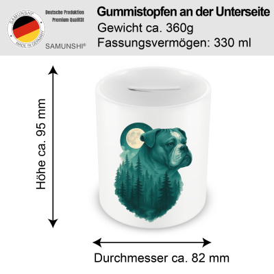 Spardose mit dem Motiv American Bulldog im Mondwald - Ansicht 2