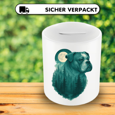 Spardose mit dem Motiv American Bulldog im Mondwald - Ansicht 4