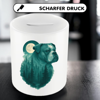 Spardose mit dem Motiv American Bulldog im Mondwald - Ansicht 5