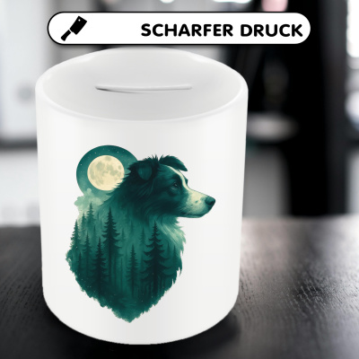 Spardose mit dem Motiv Border Collie im Mondwald - Ansicht 5