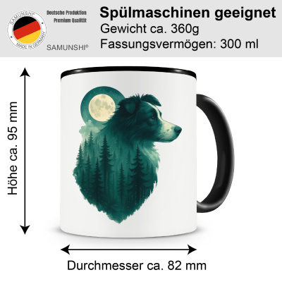 Tasse mit dem Motiv Border Collie im Mondwald - Ansicht 2