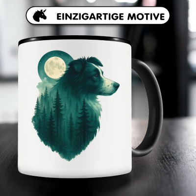 Tasse mit dem Motiv Border Collie im Mondwald - Ansicht 3