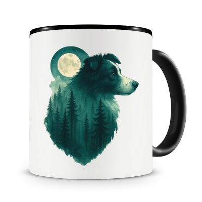 Tasse mit dem Motiv Border Collie im Mondwald