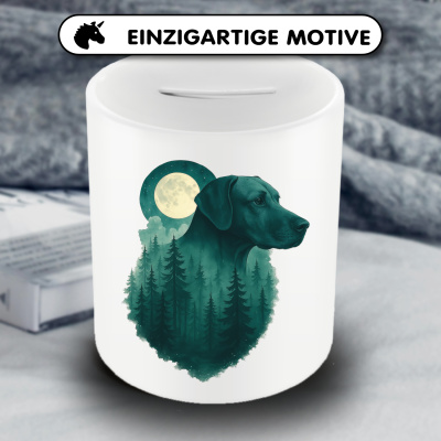 Spardose mit dem Motiv Rhodesian Ridgeback im Mondwald - Ansicht 3