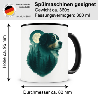 Tasse mit dem Motiv Berner Sennenhund im Mondwald - Ansicht 2