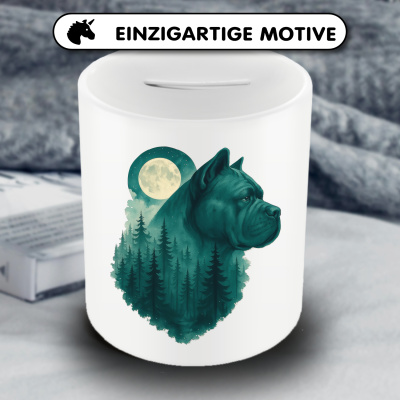 Spardose mit dem Motiv Cane Corso im Mondwald - Ansicht 3