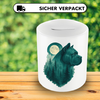 Spardose mit dem Motiv Cane Corso im Mondwald - Ansicht 4
