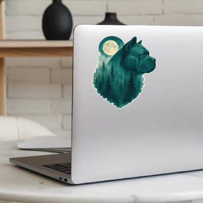 Cane Corso im Mondwald Aufkleber Bunt - Ansicht 5