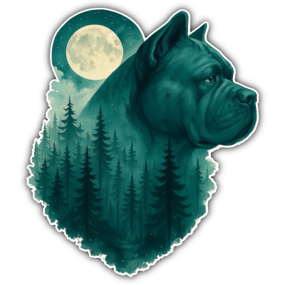Wandtattoo  Cane Corso im Mondwald 