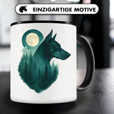 Tasse mit dem Motiv Dobermann im Mondwald - Ansicht 3