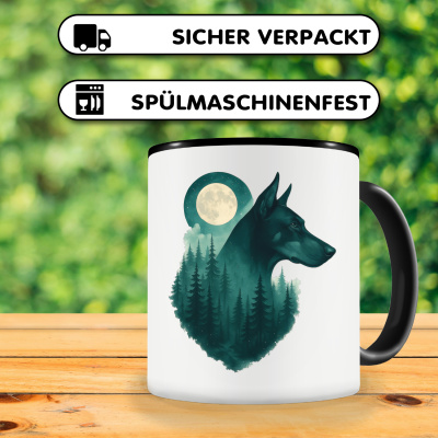 Tasse mit dem Motiv Dobermann im Mondwald - Ansicht 4